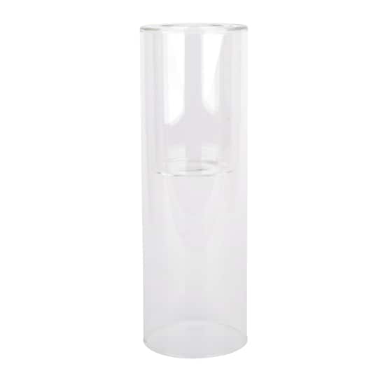 Michaels, 10" Clear Glass Dual Cylinder Candle Holder by Ashland® – Category: Candle Holders